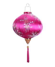 Creative Painted Home Decor Hanging Lantern 14" Decorative Cloth Lantern Lampshade, Rose red