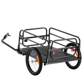 Bike Cargo Trailer, 160 lbs Load Capacity, Heavy-Duty Bicycle Wagon Cart, Foldable Compact Storage & Quick Release with Universal Hitch, 16" Whee
