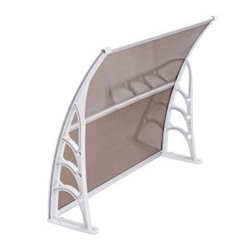 HT-100 X 80 Household Application Door & Window Rain Cover Eaves Brown Board & White Holder (Option: Defaulttitle)