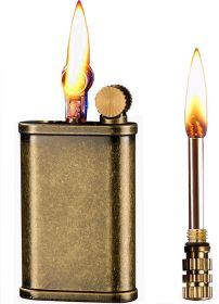 Matchstick Lighter with 2 in 1, Permanent Match Antique Kerosene Lighter (Color: Copper Knurled)