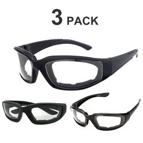3Pair Motorcycle Riding Glasses Wind Resistant Bike Goggles UV Protection Resistant Padded Comfortable Outdoor Sport Goggles (Color: 3*Clear)