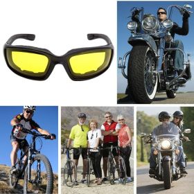 Motorcycle Riding Glasses Wind Resistant Bike Goggles UV Protection Resistant Padded Comfortable Outdoor Sport Goggles (Color: Yellow)